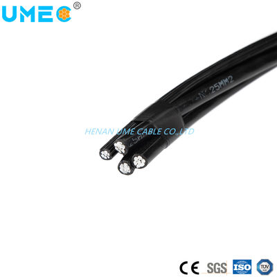 0.6/1kv Basse tension câble aérien fourni câble électrique fil ABC noir câble d'alimentation 4x16 4x25 4x50mm2