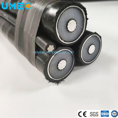 Conducteur d'aluminium isolé en PVC 4X16 4X25 4X35 4X50 mm2 4 cœurs câble ABC aérien à basse tension