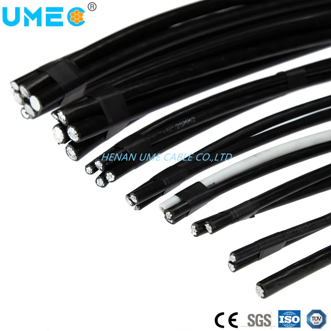 Câble en faisceau aérien de branchement isolé XLPE/PE/PVC AAC/AAAC/ACSR pour ligne de transport d'énergie 0